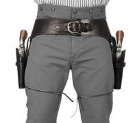 Cowboy Gun Holsters Belt,PU Double Gun Holsters,Medieval Retro Revolver Belt Case,Retro Gun Holsters Western Cowboy Revolver Bag for Halloween Cosplay Party(A)