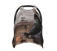Cowboy Hat and Boots Baby Car Seat Cover Soft Baby Nursing Cover Infant Carseat Stroller Cover for Girls and Boys