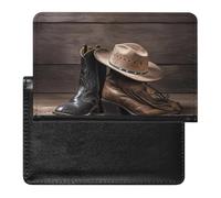 Cowboy Hat And Boots Passport Cover Protector Rfid Blocking Passport Holder Id Card Holder Secure Travel Wallet Organizer for Passport Tickets Credit Cards, style, One Size