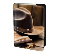 Cowboy Hat And Boots Printing Passport Holder, Travel Essentials,Card And Passport Anti Theft Wallet,Sized To Fit All Standard Passports