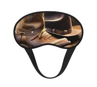 Cowboy Hat and Boots Sleep Mask Soft Comfortable Eye Mask with Adjustable Strapblackout Eye Sleep Shade Cover for Women Girls Men Travel Yoga Nap Shift Work