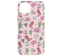 Cowboy Hat & Boot & Disco Ball Pattern Pink Cowgirl Case for iPhone 14 Plus