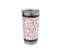 Cowboy Hat & Boot & Disco Ball Pattern Pink Cowgirl Stainless Steel Insulated Tumbler