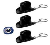 Cowboy Hat Bottle Opener Keychain, Portable 2-in-1 Key Ring Accessory for Parties, BBQ, Bar Decor, Fun Gift Idea (A)