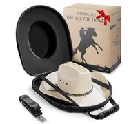 Cowboy Hat Box for Travel, Waterproof Hat Travel Case, Crush Proof Hat Can Storage for Fedora, Panama, Tweed Hats, Cowboy Hat Holder, Hat Carrier for Travel, Black, Large, Men's Western Gifts