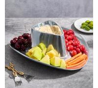 Cowboy Hat Chip and Dip Serving Bowl Silver Brass Snack, Western Candy & Salad Bowl - Chip n Dip All American Hat Centerpiece Serving Platter for Nuts, Salsas, Food, Serveware Decor Entertaining 1PC