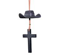 Cowboy Hat Cross Car Pendant - Rearview Mirror Decoration Sturdy Lightweight Hanging Accessory Stylish Interior Pendant | Vehicle, Home, Women Bag, Backpack,