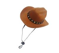 Cowboy Hat for Cat Halloween Dog Caps with Chin Strap | Small Pet Cowboy Cosplay Hat for Christmas Carnival Birthday Holiday Daily Wear Parades Western-Themed Parties