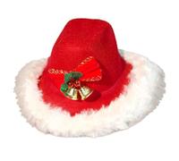 Cowboy Hat for Cats - Adjustable Clothing Headwear, Winter Hat for Dogs with White Plush and Christmas - for Kittens Pets Puppies Party Wedding Winter Cosplay