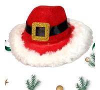 Cowboy Hat for Cats - White Plush Edge Adjustable Clothes Headwear, Hat for Pets with Christmas - for Kittens Pets Puppies Party Wedding Winter Cosplay