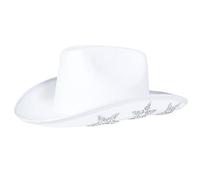 Cowboy Hat For Girls Sparkly Cowgirl Hat With Sparkling Sequins Stars Cute Birthday Party Costume Accessories White Cowboy With Sequins Stars Cowgirl For Women Adult Girls To Wear Western Party Bride