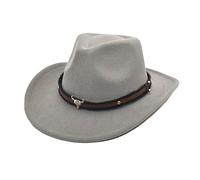 Cowboy Hat for Men Women Western Sun Cap Shapeable Wide Brim Durable Cowgirl Outback Hat Suede Fancy Dress Party Costume Outfit Travel Outdoor Sun Protection Mens Womens Grey