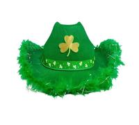 Cowboy Hat - Green Pattern Costume, Flexible Breathable Party Dresses, Adjustable Cow Boy Headwear for Decorations for Boys Truck Drivers Party Camp Festival