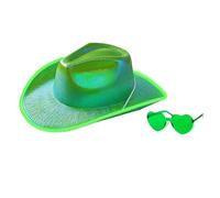 Cowboy Hat Heart Shape Costume Women Men Musical Festival Dress Up Costume Bachelorette Party Props Heart Shape Glasses Masquerade Accessories