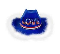Cowboy Hat Men, Men's Cowboy Hat | Western Cowgirl Felt Hat for Women with Cord Knife | Embroidered Love Pattern, Costume Accessories for Masquerade, Patriotic Day, Birthday