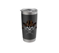 Cowboy Hat Pistols Skull Pirate Cross Bones Stainless Steel Insulated Tumbler