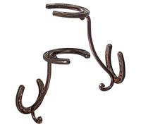 Cowboy Hat Rack - Set of 2 Decorative Wall-Mounted Holder - Heavy-Duty Iron Hanger and Organizer DIY Kit for Hats, Coats and Keys - Rustic Western Horseshoe Hooks for Storage and Display