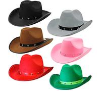 COWBOY HAT STAR STUDDED FANCY DRESS ACCESSORY IN BLACK, BROWN OR WHITE TRAMPAS HAT STUD STETSON COWGIRL HATS WILD WEST (BLACK)