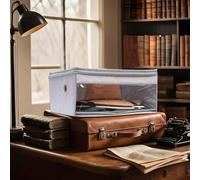 Cowboy Hat Storage Box, Cowboy Hat Carrier Case for Travel, Headwear Container with Shoulder Strap and Double Handles for Friends, Men, Women, Family