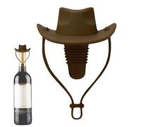 Cowboy Hat Wine Bottle Stoppers,Silicone Sealed Wine Stopper,Hat Shaped Wines Stoppers,Leak-Proof Wines Sealing Stopper,Decorative Kitchen Gadgets Win-e Accessories for Vodka,Brandy,Beer