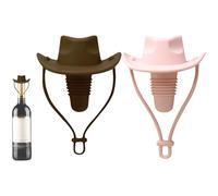 Cowboy Hat Wine Stopper | 2-Pack Silicone Cowboy Wine Bottle Stoppers | Hats Shaped Champagne Stoppers Isolates from Air and Keeps The Taste | Funny Bottle Saver Sealers for Wedding Party Decor