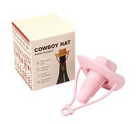 Cowboy Hat Wine Stopper, Reusable Silicone Wine Bottle Stopper, Leak Proof Cute Wines Bottle Cap, Funny Western Gifts for Women Men Party Decorations(Brown)