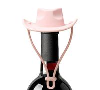 Cowboy Hat Wine Stoppers, Funny Silicone Wine Stopper Decorative Wine Sealer Bottle Caps, Cute Kitchen Gadgets Wine Accessories Tools for Beer, Champagne,Bottles (Pink)