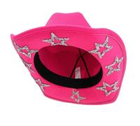 Cowboy Hat with Rhinestone, Cowgirl Hats with Glitter Crystal Stars Women Halloween Christmas Bachelorette Party Costumes
