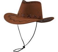 Cowboy Hat Women,Cowboy Hat for Women Men, Wide Brim Shapeable Cowgirl Hat, Western Vintage Outback Hat with Adjustable Strap 22.1-22.8 inch Coffee
