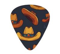 cowboy hatGuitar Picks, 12-Piece Pattern Set, Three Different Thicknesses for Acoustic Electric Guitar and Other Instruments