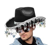 Cowboy Hats for Party, with Star Tassels Girls Cowgirl Hat, Western Headwear with Star Tassels for Masquerade Concert Cosplay Beach Horse Riding Farm Travel Boho Wedding Outdoor Bridal