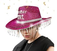 Cowboy Hats For Women, Birthday Girl Hat, Rhinestone Breathable Caps Decorations For Adults Kids Party Festival Vacation