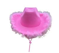 Cowboy Hats Unisex Felt Western Felt Wide Brim Fancy Dress Cowgirl Hats with Heart Bandana Scarf for Halloween Birthday Bachelorette Party Wild West Fancy Men Women Adults Wild West Dress Party