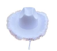Cowboy Hats Unisex Felt Western Felt Wide Brim Fancy Dress Cowgirl Hats with Heart Bandana Scarf for Halloween Birthday Bachelorette Party Wild West Fancy Men Women Adults Wild West Dress Party