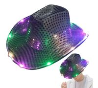 Cowboy Hats with Light, Led Cowboy Hat, Neon Cowboy Hat, Light Up Cowboy Hat, Glitter Cowboy Hat Festival Hat for Party, Cowboy Hats Battery Operated