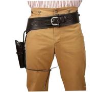 Cowboy Holsters Leather Cowboy Gun Belt Adjustable Western Gun Belt for Cosplay Masquerade Party Coffee