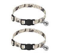 Cowboy Horse Beige Soft Polyester Pet Collar, 2 Pack Kitten Collar with Bell