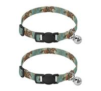 Cowboy Horses Teal Cat Collar Breakaway with Bell 2 Pack Small Dog Collar Adjustable 10.6 to 17.1 Inches