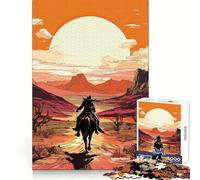 Cowboy in The Desert 1000 Piece Jigsaw Puzzles for Teenagers Jigsaw Logic Boost, Snug Connection, Home Fun, Birthday Idea (38x52cm)