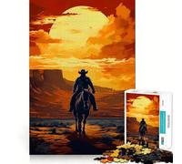 Cowboy in The Desert 1000 Piece Jigsaws for Adults Puzzle Reason Skill, Rich Detail, Happy Challenge, Perfect Art (38x26cm)