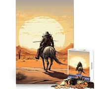 Cowboy in The Desert 1000 Piece Jigsaws for Teenagers Logic Boost, Thick Material, Home Fun, Perfect Decor (38x52cm)