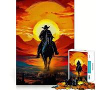 Cowboy in The Desert 1000 Pieces Puzzles for Teenagers Sharp Thinking, Accurate Cut, Fun Activity, Art Decor (50x75cm)