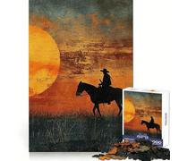 Cowboy in The Desert Adult Jigsaw Puzzle1000 Pieces Brain Think, Sharp Detail, Real Challenge, Home Accent (38x26cm)