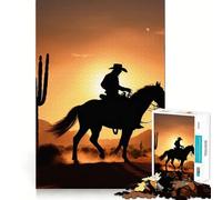 Cowboy in The Desert Jigsaw 1000 Pieces for Teenagers Reason Skill, Stress Relief Play, Enjoyable Challenge, Nice Art (38x52cm)