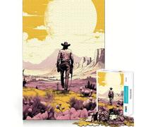 Cowboy in The Desert Jigsaw Puzzles 1000 Piece for Teenagers Brain Think, Smooth Connection, Real Challenge, Festive Gift (50x75cm)