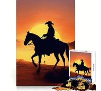 Cowboy in The Desert Jigsaw Puzzles for Adults 1000 Piece Logic Exercise, DIY Fun, Family Activity, Room Accent (50x75cm)