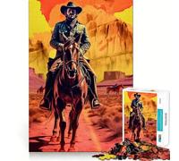 Cowboy in The Desert Jigsaw Puzzles for Adults 1000 Piece Logic Fun, Smooth Thick, Playful Challenge, Xmas Santa Gift (38x26cm)