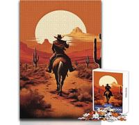 Cowboy in The Desert Puzzle for Teenagers 1000 Pieces Learning through Play Experience Heartfelt Special Occasion Gift Size 38x52cm