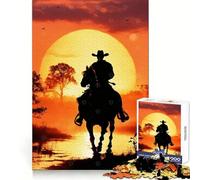 Cowboy in The Desert Teenagers 1000 Piece Jigsaw Puzzle Logic Play, Clear Hue, Family Enjoyable, Nice Art (38x26cm)