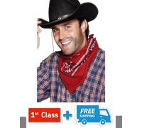Cowboy & Indian Western Red Bandanna Scarf Fancy Dress Pack of 12